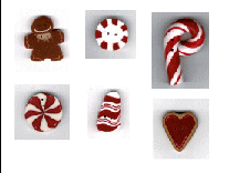 Candy Canes, Sweets, Gingerbread Men and Pudding by Just Another Button Company