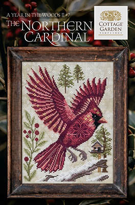 Cottage Carden Samplings -  Northern Cardinal 7 - Year In The Woods II