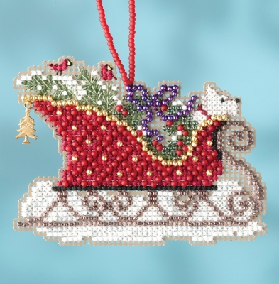 MH16-1734 Evergreen Sleigh Ornament by Mill Hill 