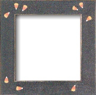 GBFRFA4 Matte Black with Hand painted Candycorn Frame 8"X 8". by Mill Hill
