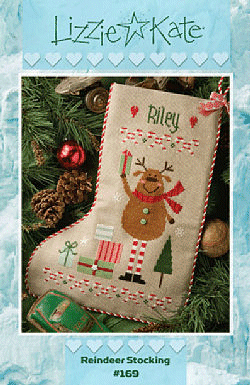 #169 Reindeer Stocking by Lizzie Kate