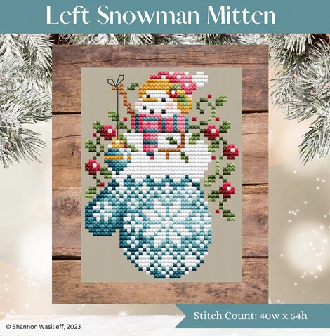 Left Snowman Mitten by Shannon Christine 