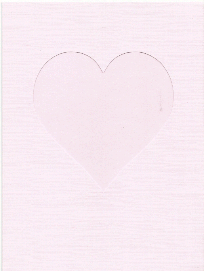 PK686-178 Pink Double Fold with Large Heart Aperture. Pack of 5 Cards   