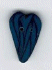 3338.M Medium Blue Velvet Heart  : by Just Another Button Company