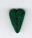 3339.M Medium Green Velvet Heart  : by Just Another Button Company
