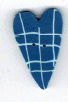 3347 Bluejay & White Plaid Heart : by Just Another Button Company