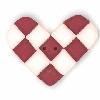 3368.O Overdyed Red & White Checked Heart : by Just Another Button Company