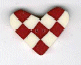 3368.S Small Red & White Checked Heart : by Just Another Button Company