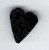 3438.S Small Black Heart   : by Just Another Button Company