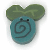 2312.T Tiny Ocean Blue Swirly Bud by Just Another Button Company