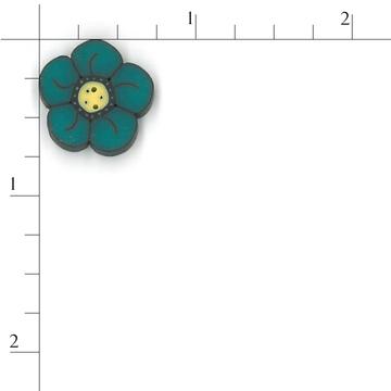 cb1002.S Small Teal Wildflower  by Just Another Button Company