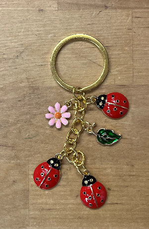 Fancy Yarn - Project Bag Bling - Ladybugs and Pink Flower Only 3 in stock