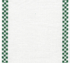 Checkers Antique White/Green.  27 count Linen. Half Metre 50cm x 12.5cm  (4.7")    