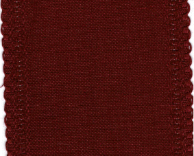 Wine Scalloped Border. 24 count Linen. Yard 36" x  4.8" Discontinued 