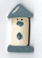 nh1011 Blue Roof Birdhouse  by Just Another Button Company 