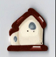 nh1015L Large Red Roof Birdhouse   by Just Another Button Company 