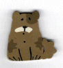 1177.L Large Brown Dog  by Just Another Button Company 