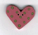 3499S Small Rose/Lime Heart : by Just Another Button Company