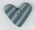 nh1006B Blue Striped Heart : by Just Another Button Company