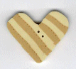 nh1006Y Yellow Striped Heart : by Just Another Button Company