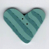 nh1006A Aqua Striped Heart : by Just Another Button Company