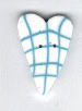 bw1002  White & Blue Plaid Heart  by Just Another Button Company