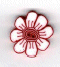 rw1004.S Small Daisy - Red & White  by Just Another Button Company
