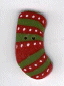 4566.T Tiny Red and Green Striped Stocking  by Just Another Button Company