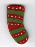 4566.S Small Red and Green Striped Stocking  by Just Another Button Company