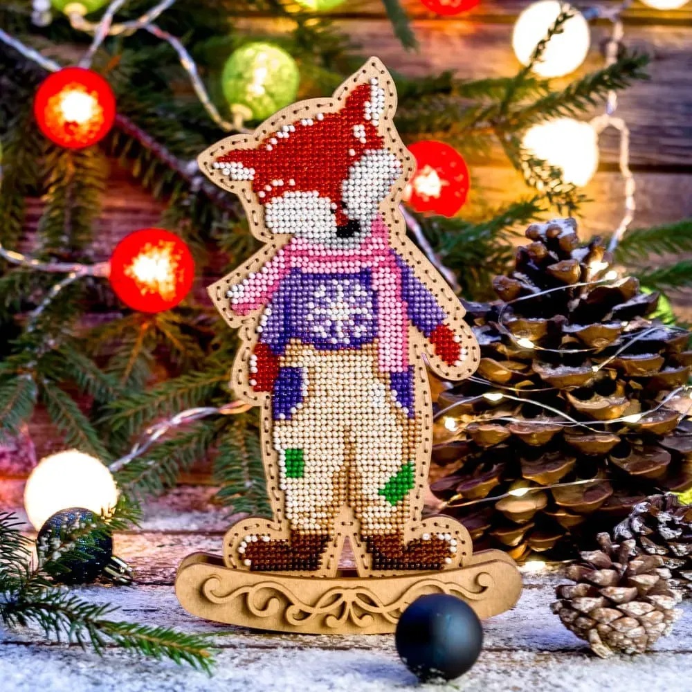 FLK-291 – Rocking Ornament “Charming Fox” Wooden Bead Kit by Wonderland Crafts 