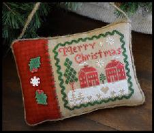 Merry Christmas Pillow - All Dolled Up 2016  by Little House Needleworks 