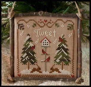 Cardinal Winter  -  Ornament of the month 2011 by Little House Needleworks 