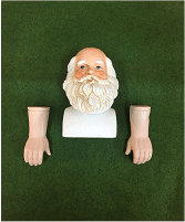 Porcelain Traditional Santa  Head with Hands.
