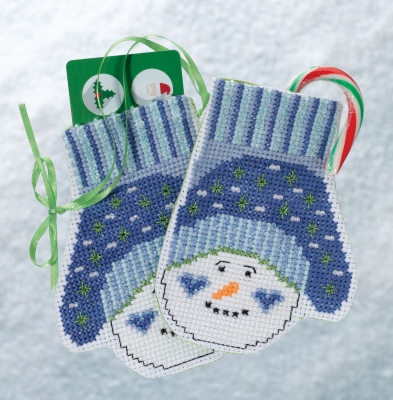 MH19-1831 Snowman Mittens by Mill Hill 