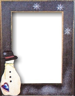 GBFRS Hand Painted Matte Black Snowman Frame 6"X 8". by Mill Hill