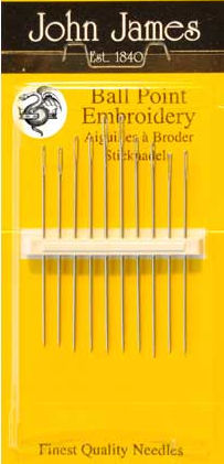 John James Needles - Size  3/7  Ballpoint Embroidery 10 Pieces