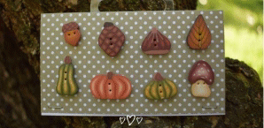 P2 Buttons -  Autumn Pumpkins by Puntini Puntini 