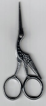 Sew Cool - Stork Silver embroidery scissors 11.2cm/4.5 in 