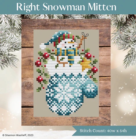 Right Snowman Mitten by Shannon Christine 