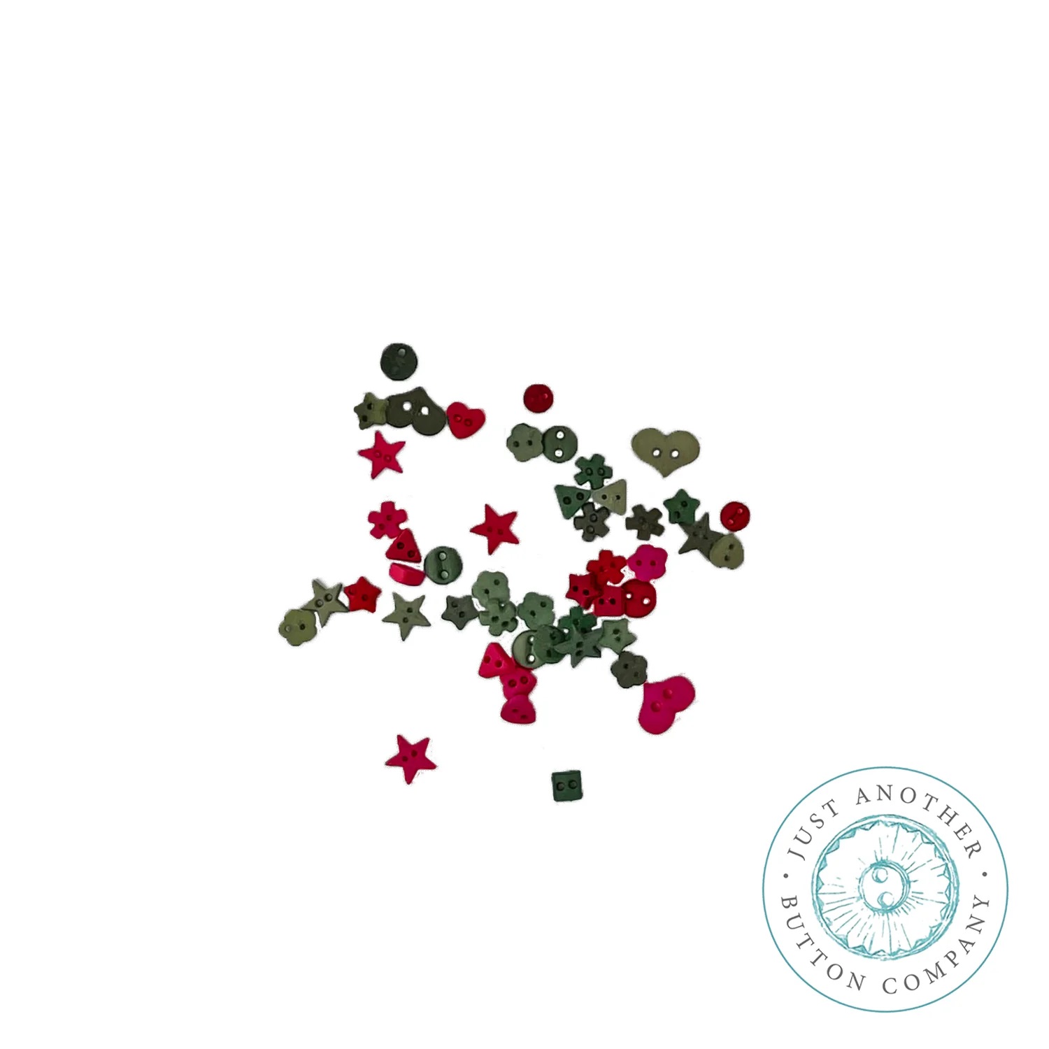 Christmas Red & Green Sprinkle Mix - fun1020 - Just-for-Fun Button Collection by Just Another Button