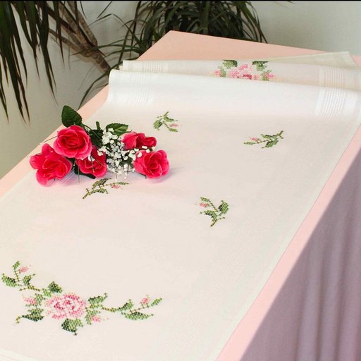 Printed Cross Stitch Table Runner Kit No. 10-295 By Deco - Line RRP £20.65