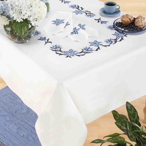 Printed Cross Stitch Table Cloth Kit No. 10- 398 By Deco - Line RRP £83.65