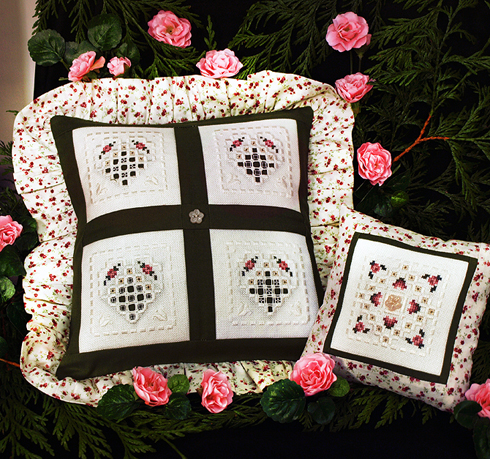 204 Introduction to Hardanger - Pincushion and Large Pillow Set by The Victoria Sampler  
