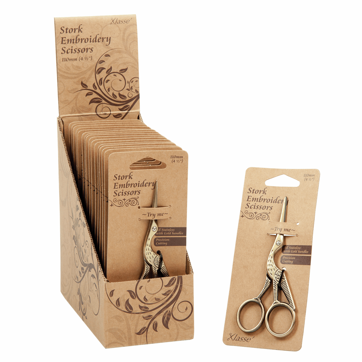  Embroidery Stork Scissors : Antique Gold