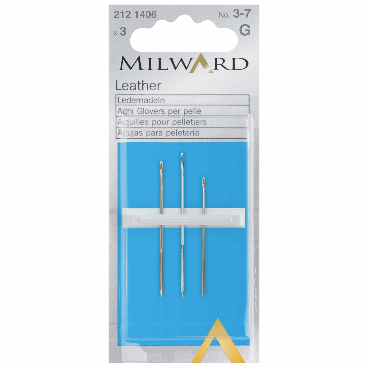  Leather No.3-7:Hand Sewing Needles: 3 Pieces by Milward 