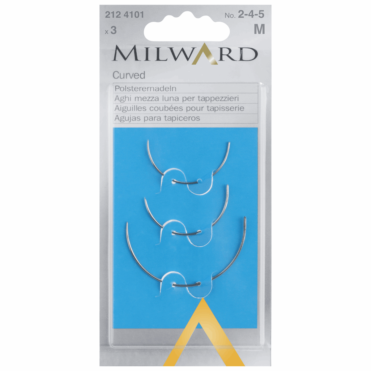  Curved: Size.2:4:5: 3 Pieces : Hand Sewing Needles by Milward
