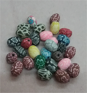 Polymer Fimo Clay Beads : Ovals : Approximately 15mm