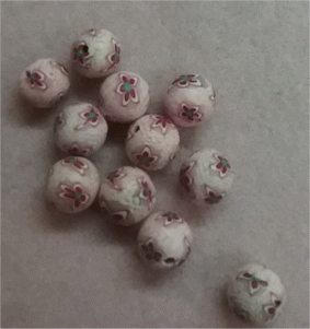 Polymer Fimo Clay Beads : Flower Pink  : Approximately 12mm