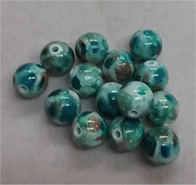  Mottled Turquoise : Round : Approximately 15mm 
