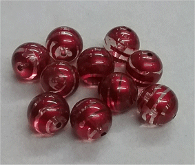 Red/Clear - Round : Approximately 28mm : Pack of 7